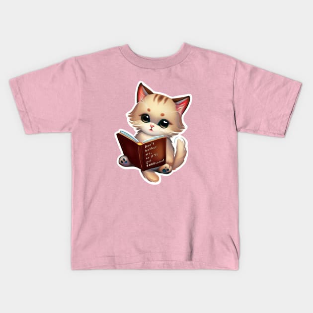 Don't bother me - Cute cat Kids T-Shirt by Balthazar's Bazaar